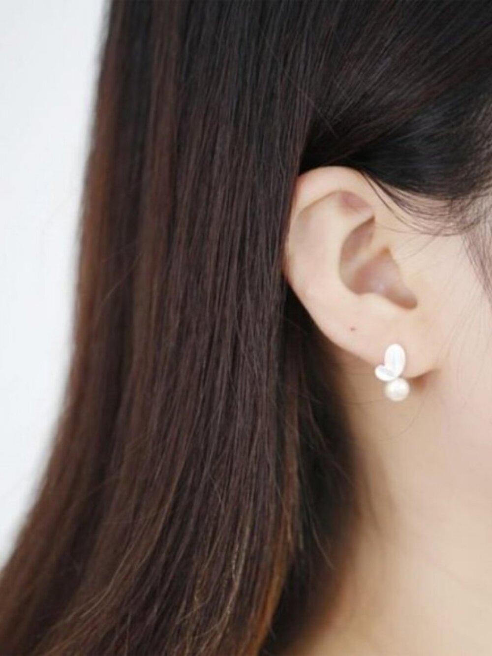 NEW [Set of 3] 925 Sterling Silver Pearl Leaf Set - Picture 5 of 8